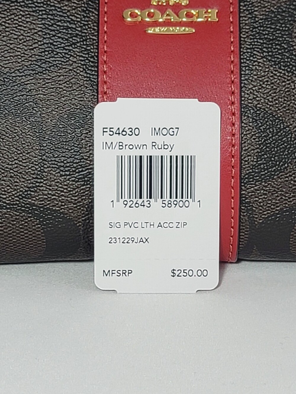 Coach Accordian zip Leather Brown Ruby Long wallet - Picture 3 of 16